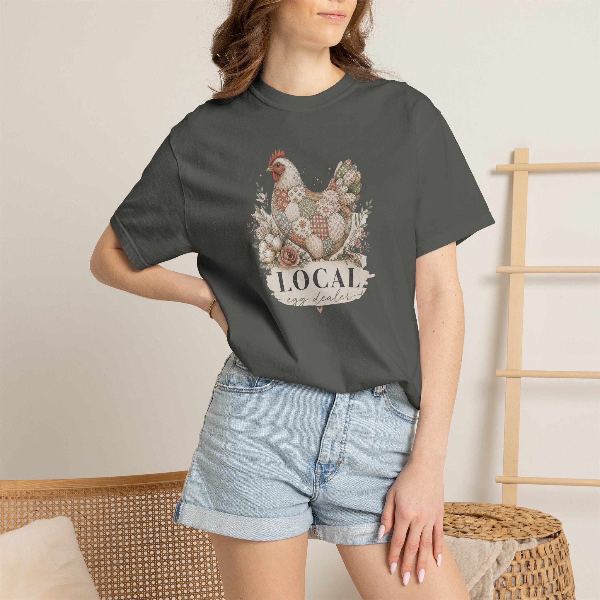 Local Egg Dealer Chicken T-Shirt — Farmhouse Hen Graphic Tee