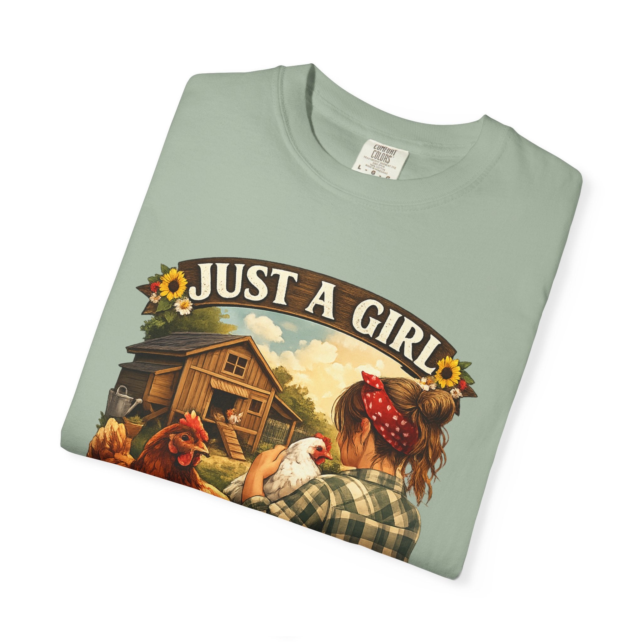 Just A Girl Who Loves Her Chickens T-Shirt — Farm Life Hen Lover Tee