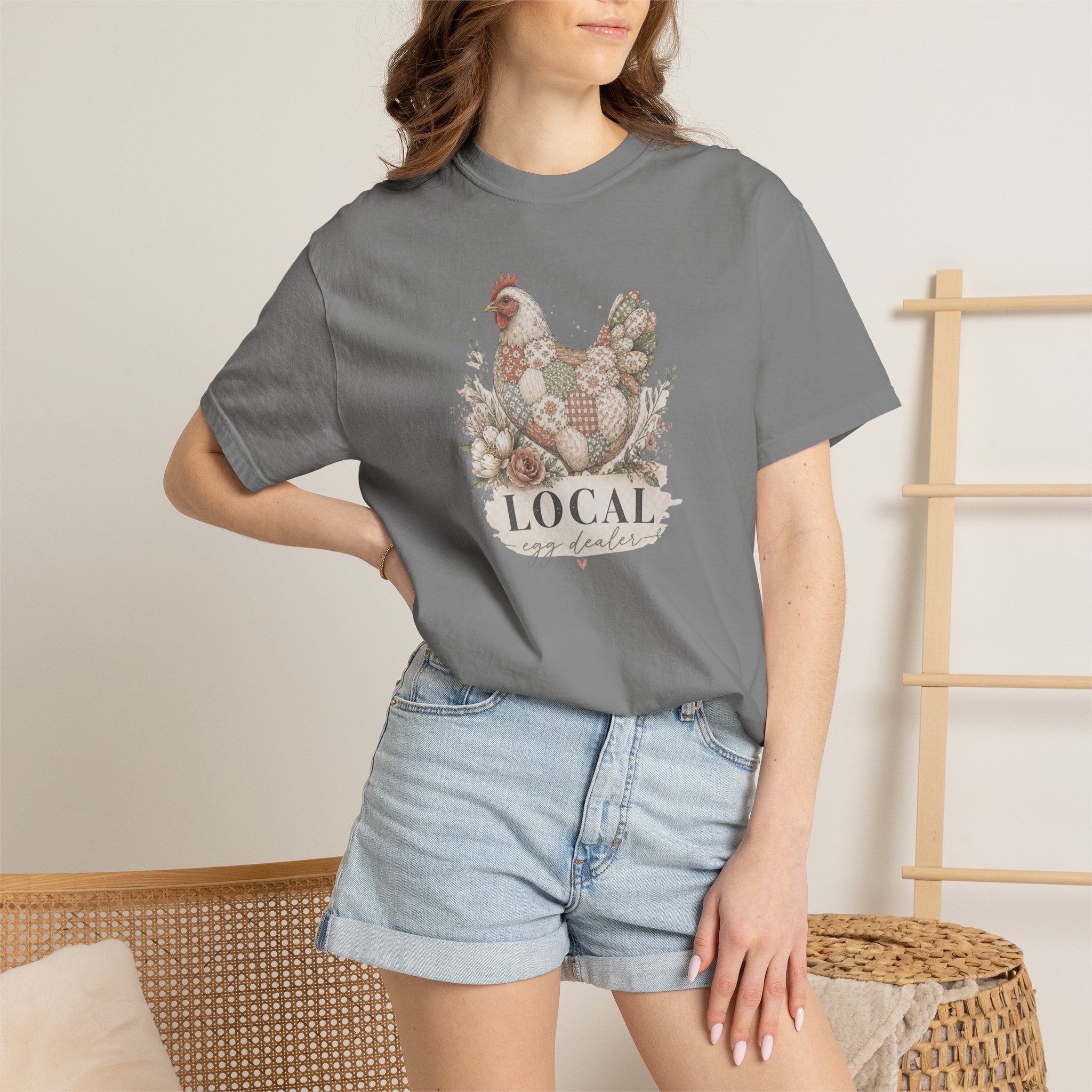 Local Egg Dealer Chicken T-Shirt — Farmhouse Hen Graphic Tee