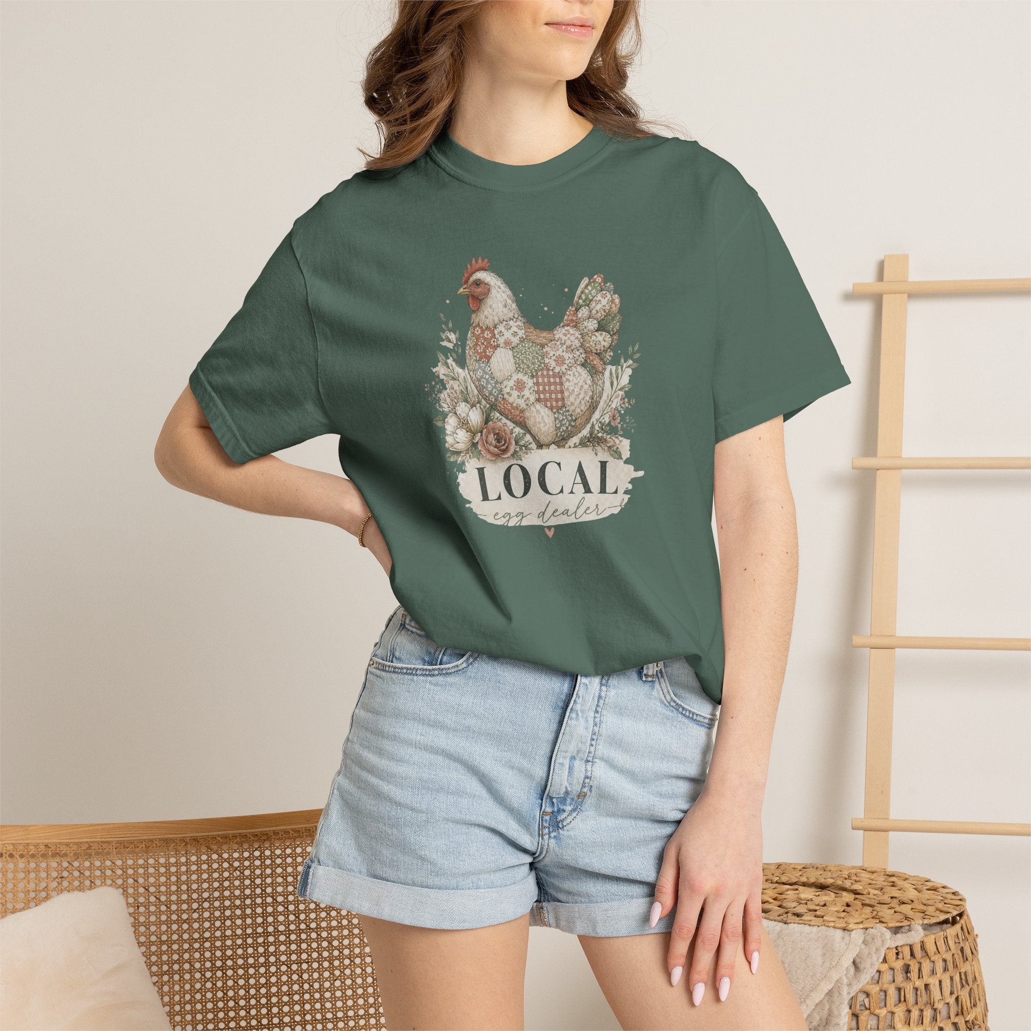 Local Egg Dealer Chicken T-Shirt — Farmhouse Hen Graphic Tee