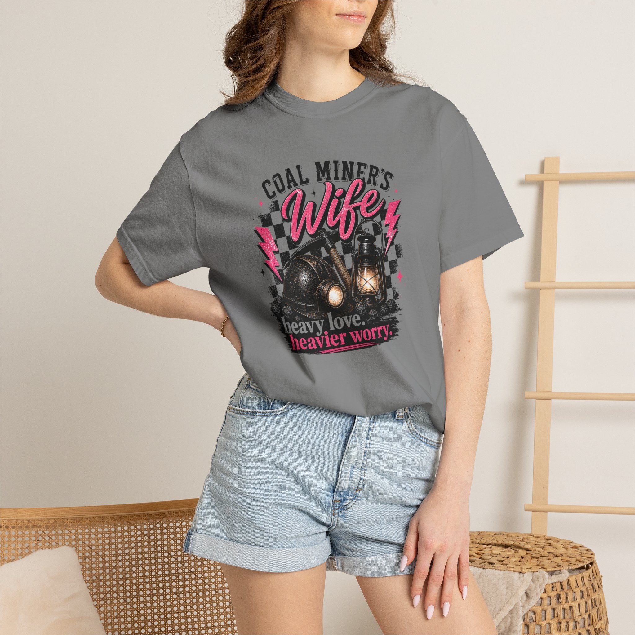 Coal Miner's Wife T-Shirt — "Heavy Love, Heavier Worry" Graphic Tee